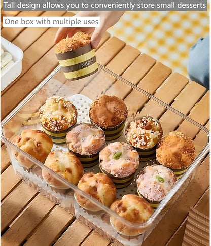 Snackle Box Container, 12.6 * 9.65 * 3.54” with 8 Independent compartments with Lids for lunch/Snack/Fruit/Veggie Storage, Organizers for Pantry/Refrigerator/Closet/kitchen