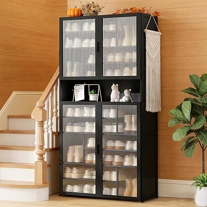 11-Tier Large Shoe Cabinet with Acrylic Doors, Large Capacity Bamboo Shoe Cabinet, 40-45 Pairs Shoe Rack, Free Standing Shoe Rack,Entrance for Hallway Living Room