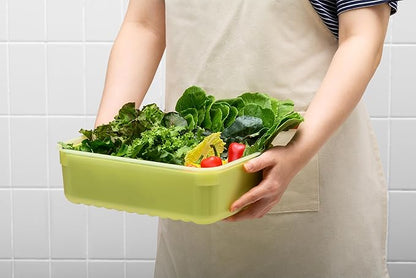 LocknLock HLE5400 Fresh-Block Plastic Food Storage Container with Lid for Fruits, Veggies, Produce, Meal Prep, Leftovers, BPA-Free, Airtight, Leakproof, Microwave, Dishwasher, Freezer-Safe, 1.5L