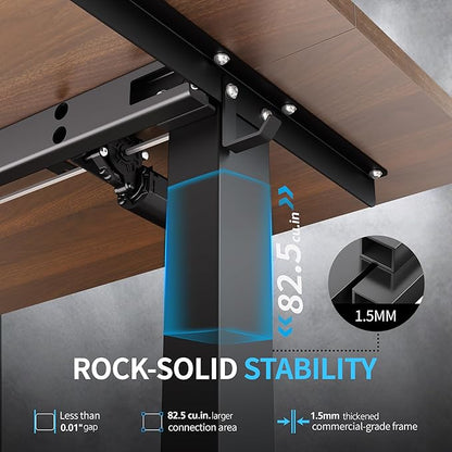BIZUM Electric Standing Desk, 55x24 inches Height Adjustable Desk, Sit to Stand Desks Memory Gaming Computer Workstation for Home Office, Dark Walnut