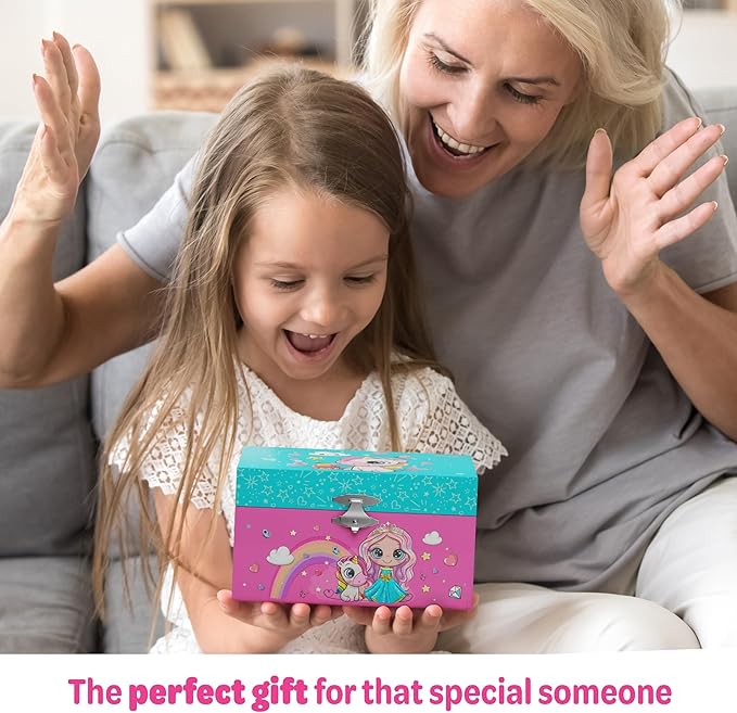 Lark & Loop Musical Jewelry Box for Kids - Unicorn Gifts