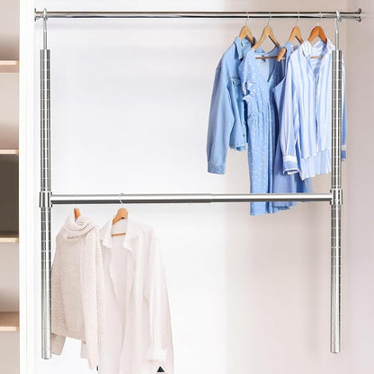 Deco Brothers Adjustable Hanging Closet Rod, Chrome