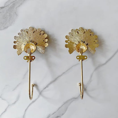 Vintage Peacock Decorative Wall Hooks Rack Hangers for Hanging Clothes Coats Towels Keys Hats, 2 Pack Antique Metal Mounted Wall Hook
