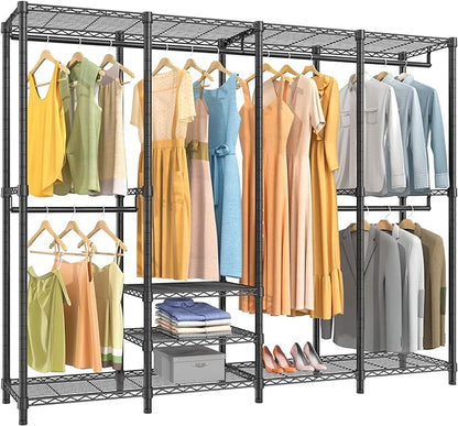 VIPEK V40 Wire Garment Rack Heavy Duty Clothes Rack for Hanging Clothes, Multi-Functional Bedroom Clothing Rack Freestanding Closet Wardrobe Rack, Max Load 1110lbs, Black