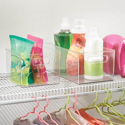 iDesign Pantry Storage Bin with Handles for Kitchen Cabinets or Fridge - Set of 2 - Clear - Made in USA
