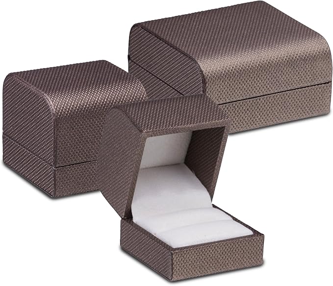 Luxury Reversible Weave Texture Jewelry Display Box for Men & Women - Earring Box & Pendant/Neckless Box Ideal for Earring/Studs, Necklace/Pendant - Jewelry Gift Box with Suede Interior