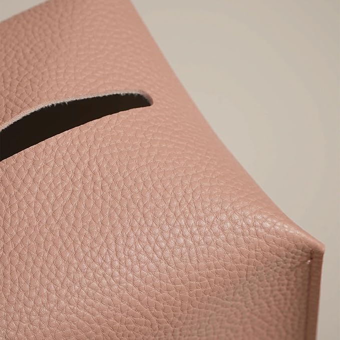 OLETHA Square Tissue Box Cover - Coquette Desk Decor for Room, Home & Office - Tissues Cube Boxes Holder - Pink