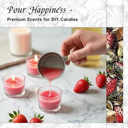 HIQILI Strawberry Fragrance Oil for Diffuser Use, Great for Candle, Soap, Body Butter Making, DIY Fruity Scent Perfume - 1 Fl Oz