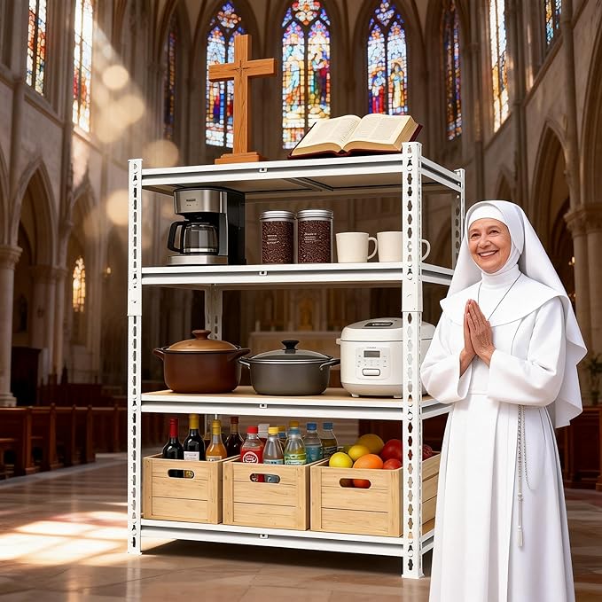White 72"h *35.12"w*15.7"d Storage Shelves Shelving: Adjustable Metal 5-Heavy-Duty-Shelf (Unit)-Rack Industrial Utility Household Organizer/Systerm for Kitchen Pantry/Bedroom/Garage/Closet