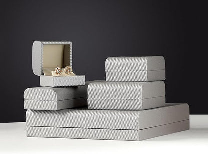Luxury Weave Texture Watch & Bangle/Bracelet Box - Cuff-Insert-Style Jewelry Gift Box for Men & Women - Bracelet & Watch Box Soft Suede Interior - Ideal for Watch & Bangle/Bracelet Case