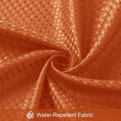 3 in 1 Stall Half Size Burnt Orange Shower Curtain Set-36 W x 72 H, Modern Waffle Waterproof Fabric and PEVA Liner Set with Stainless Steel Hooks
