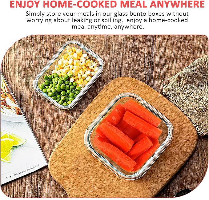 KOMUEE 24 Pieces Glass Food Storage Containers Set, Meal Prep Containers, BPA-Free Airtight Glass Storage Containers with lids, Freezer, Microwave and Oven Safe, Red