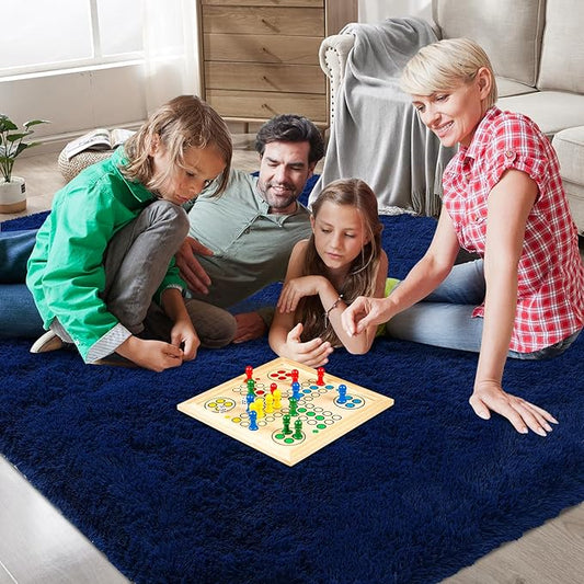 Shag Area Rugs for Bedroom Living Room,Ultra Soft Fluffy Area Rugs for Dorm,Indoor Carpet Plush Rugs for Living Room Home Decor (Blue, 9X12 Feet)