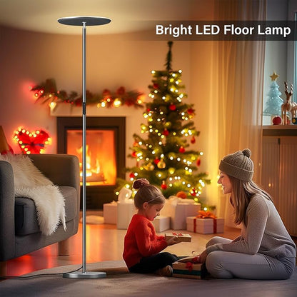 LED Floor Lamp with Remote, Touch Control, Fully Dimmable, Adjustable Brightness, 69 in, Deep Grey