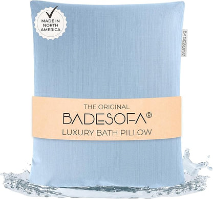 BADESOFA® Luxury Bath Pillow S - Ultra Comfortable & Quick-Drying Bath Back Pillow - Washable Full Body Bath Pillow for Bathtub - Therapeutic Head and Neck Support - Luxury Spa Cushion in Blue