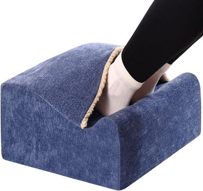 Foot Rest for Under Desk at Work, Office Footrest with Warm Feet Pocket,Ergonomic Under Desk Footrest with Washable Cover, Stool for Office Chair & Back &Pain Relief, (Blue+)
