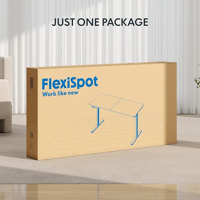 FLEXISPOT Standing Desk Electric Height Adjustable Desk with 55 x 24 Inch Splice Board, Home Office Computer Workstation, Maple Top + White Frame