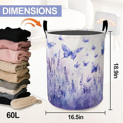 Groovy Starry Sky Sunflower Laundry Basket-Large Foldable Hamper Holder Portable Tall Collapsible Laundry Hamper Storage Basket Bin with Handles, Canvas & Waterproof lining for Household Items