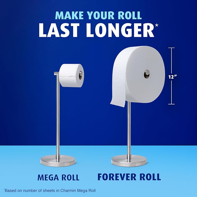 Charmin Toilet Paper Ultra Soft, Forever Roll Starter Kit, 1 Holder, 2 Rolls, 2-ply Bath Tissue
