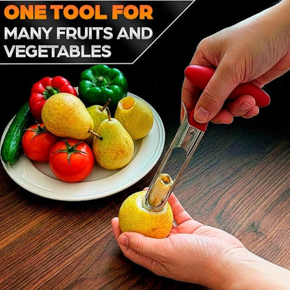 Apple Corer Tool – Stainless Steel Apple Core Remover with Durable Plastic Handle – Comfortable Grip, Easy to Use, Dishwasher Safe & Long-Lasting | Works for Apples, Pears, Tomatoes, Peppers & More