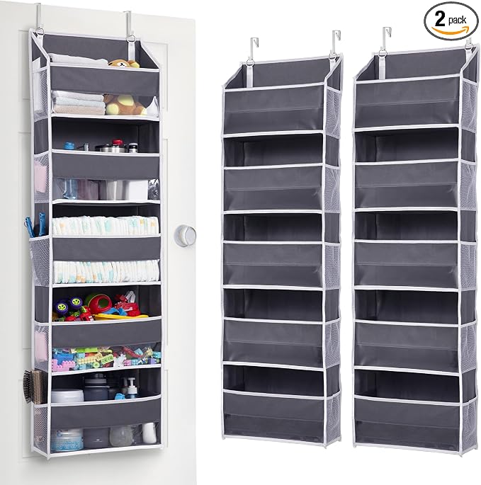 ULG 2 Pack 5-tier Over the Door Organizer Dark Gray