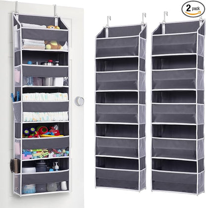 ULG 2 Pack 5-tier Over the Door Organizer Dark Gray