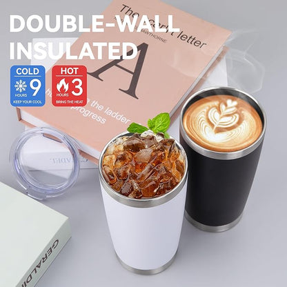 HASLE OUTFITTERS 20oz Stainless Steel Tumblers Bulk, Insulated Travel Cup with Lid, Double Wall Vacuum Coffee Mug for Cold & Hot Drinks 1 Pack, Royal Blue