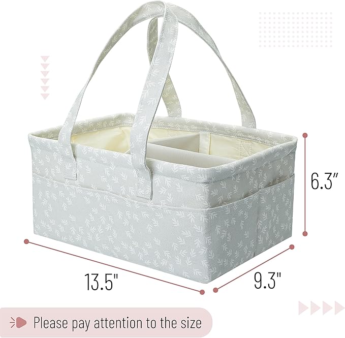 Mr. Pen- Baby Diaper Caddy Organizer, Patterned Gray, Nursery Storage Bin and Car Organizer for Diapers and Baby Wipes