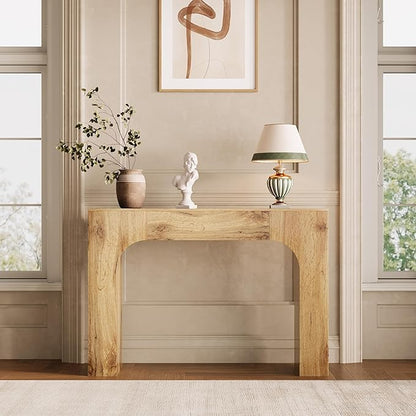 GarveeHome 47 in Farmhouse Console Table, Narrow Wood Entryway Table Behind Couch, Slim Rustic Hallway Furniture for Living Rooms, Foyers & Apartments, Oak