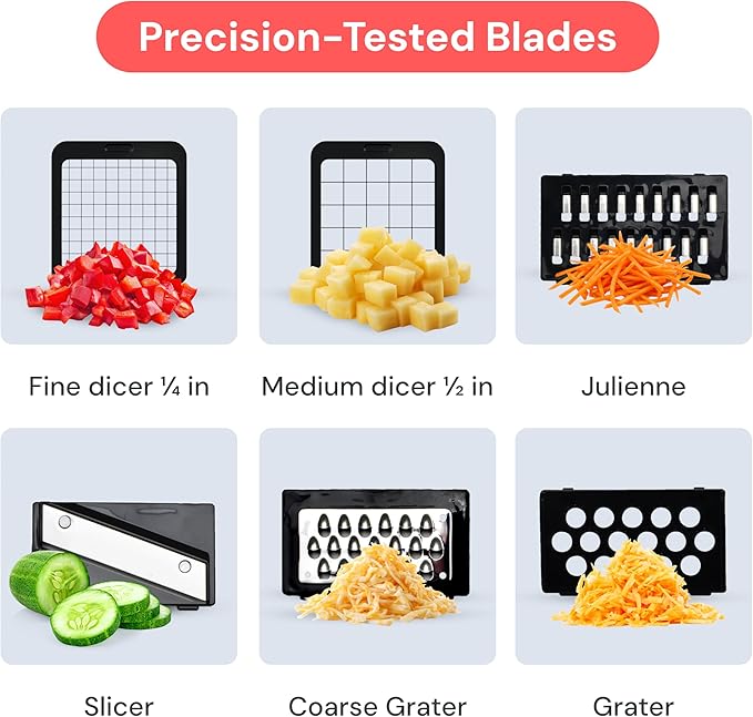Fullstar The Original Pro Chopper - Vegetable Chopper and Slicer, Food Chopper with Container, Fruit Slicer, Kitchen Gadgets & Gifts, Home Essentials (6 in 1, White)