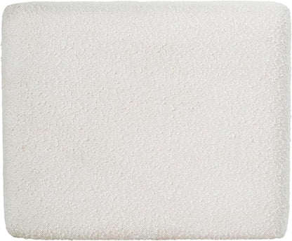 Spatial Order Home Decor | Upholstered MediumRectangular Storage Ottoman | Hinged Lid Ottoman with Storage for Living Room & Bedroom, Cream Boucle