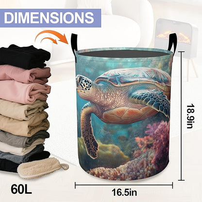Cute Octopus Laundry Hamper Large Canvas Fabric Lightweight Storage Basket/Dirty Clothes Collapsible Waterproof for College Dorms, Boys and Girls Bedroom,Bathroom