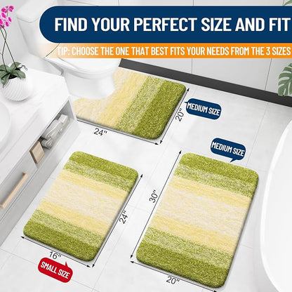 OLANLY Small Bathroom Rugs Mat 24x16, Extra Soft Absorbent Microfiber Bath Rugs, Rubber Backing, Quick Dry, Washable Bath Mats for Bathroom Floor, Tub and Shower, Home Decor Accessories, Olive Green