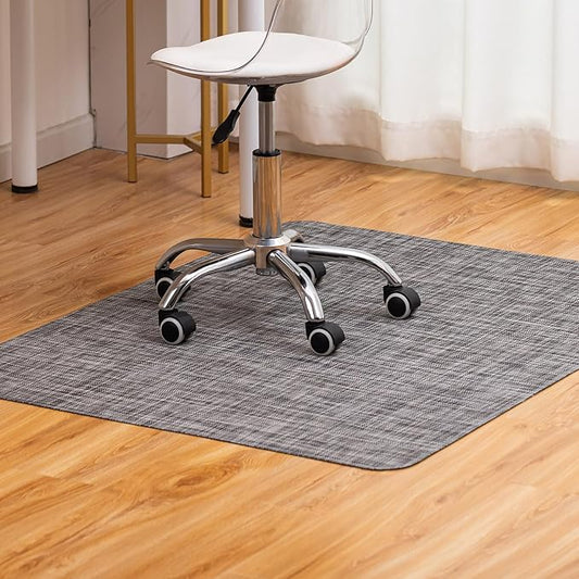 BARoyal Office Chair Mat for Hardwood Floor Under Desk Computer Rolling Chair Mat for Wood/Tile Floor Non-Slip Heavy Duty Desk Rug PVC Plastic Hard Floor Protector 30" x 48"(Gravel)