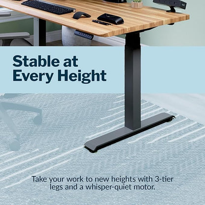 Vari ComfortEdge 72x30 Inch Electric Standing Desk – Height Adjustable Large Office Sit Stand VariDesk with Sloped Edge, Memory Presets, 180 LB Capacity + Tool-Free Assembly (Butcher Block)