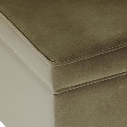 Spatial Order Home Decor | Dinah Collection Modern Storage Ottoman | Ottoman with Storage for Living Room & Bedroom(Light Sage Green Velvet)