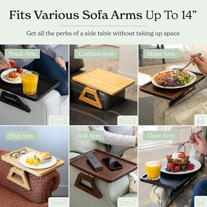 Shamrock Home Trayble Couch Arm Table - Rosewood