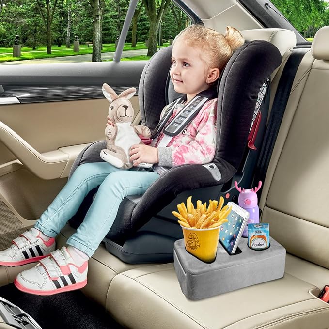 4 Hole Couch Cup Holder Tray, Cup Holder for Bed Suitable for Cup Holders on Sofas, beds, Camping, RVs, Cars, and Beaches.Gray