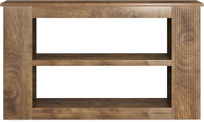 LITTLE TREE 55-Inch Console Table, 3-Tier Narrow Sofa Table for Entryway, Behind Couch, Farmhouse Entryway Table for Living Room, Hallway Table, Brown