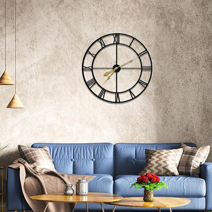 Blorple 36inch/91cm Large Wall Clocks for Living Room Decor,Wall Clocks Battery Operated,Metal,Decorative,Analog,Silent, Non Ticking,Extra Large Wall Clock (Iron Roman Numerals, 36 inches)