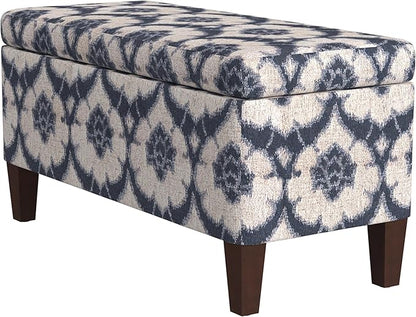 HomePop Large Decorative Storage Bench - Blue Medallion Print