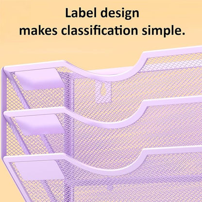 Kuntine.B Wall File Organizer Office Hanging Magazine Holder Wall File Organizer for Office Home (Purple, 3 Tier)