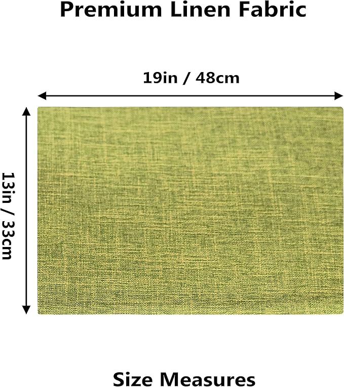 Home Brilliant Green Placemats Set of 8 Washable Place Mats Linen Placemats Heat Resistant Table Mats for Wooden Table Indoor Outdoor Spring Decor, Lime Green