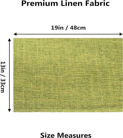 Home Brilliant Green Placemats Set of 8 Washable Place Mats Linen Placemats Heat Resistant Table Mats for Wooden Table Indoor Outdoor Spring Decor, Lime Green