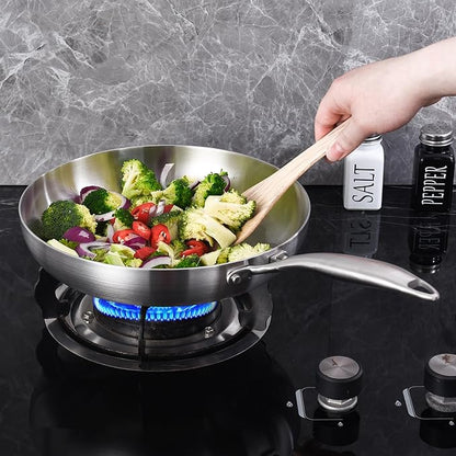 Inqibee 9.5-10 Inch Tri-Ply Stainless Steel Frying Pan Set of 2, Skillets, Induction Cooking Pan, Pots and Pans Set, Dishwasher and Oven Safe