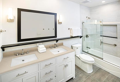 MSI Cosmic Sand Vanity Top with Under Mount Rectangle Double Bowl Ceramic Sinks, Engineered Marble Stone, 4" CC Faucet Holes, 61"X22"
