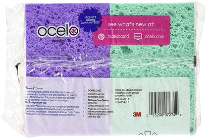 O-Cel-O Handy Sponges, Assorted Colors(Packaging May vary), 4 Count, pack of 4