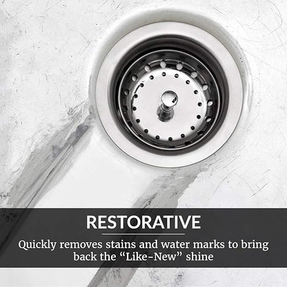 HOPE'S Perfect Sink Cleaner and Polish, Restorative, Water-Repellant, Removes Stains, Ideal for Brushed Stainless Steel, Cast Iron, Porcelain, Corian, Composite, Acrylic, 8.5 oz 3 Pack