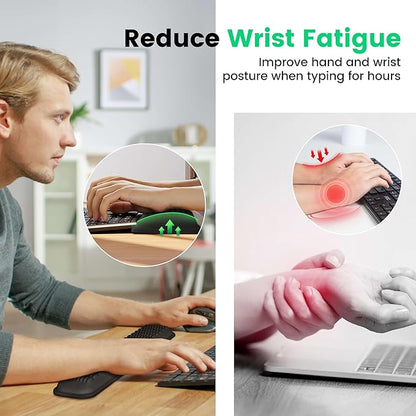 MEKASS Keyboard Wrist Rest for 60% Compact Keyboard, Ergonomic Soft Memory Foam Wrist Support with Non-Slip Silicone Base, Keyboard Pad Relieve Wrist Pain from Laptop, Computer, Typing(Classic Black)