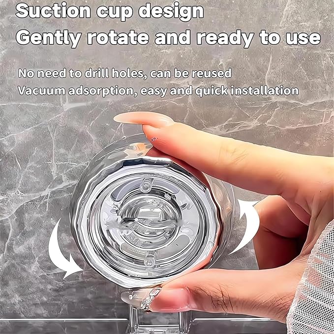 No-Drill Bathroom Suction Storage Box, Corrugated Suction Cup Shower Shelf - Heavy Duty Shower Caddy with Strong Suction Cups, Waterproof Bathroom Organizer (#4)